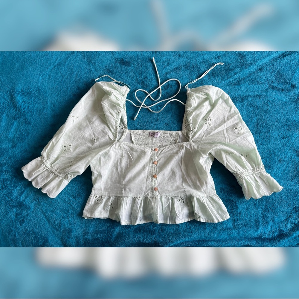 Zara mint green summer top size M
